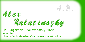 alex malatinszky business card